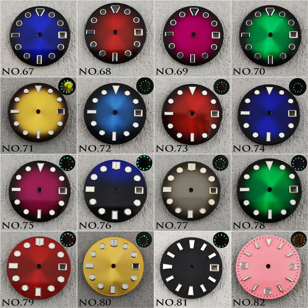 Esfera NH35 de 28,5mm/29mm, esfera estéril de lúmenes luminosos adecuada para movimiento NH35/36, accesorios de reloj para hombre, esfera de reloj