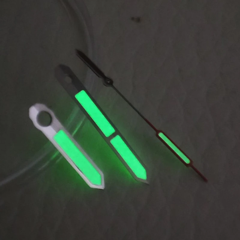 Modified watch hands, color blocked red silver hands, green luminous hands, modified stainless steel NH35/36/4R/7S movement