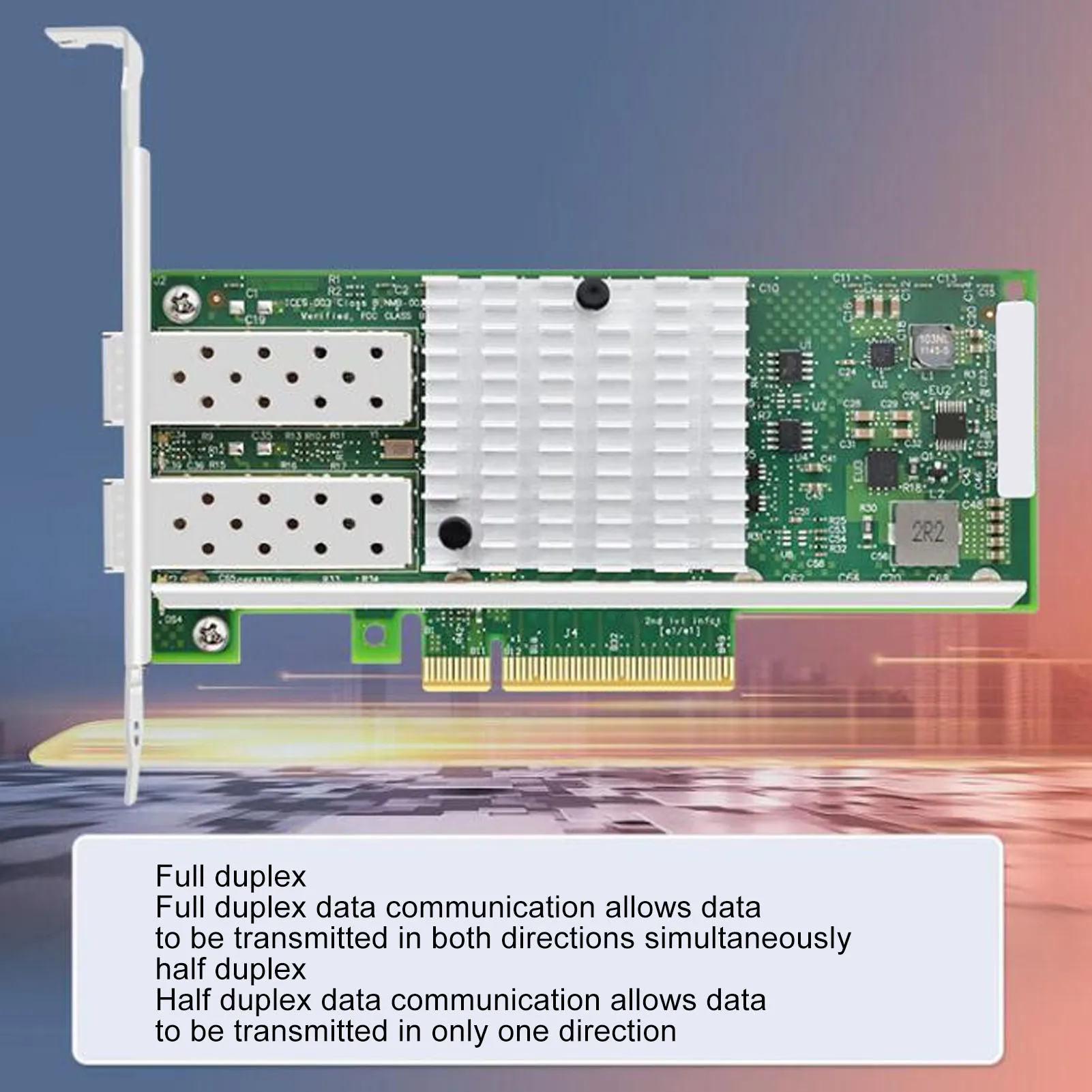 

Серверный адаптер 10 Гбит/с Plug and Play с низкой задержкой PCle V2.0 2 порта SFP Сетевая карта PCI Express X8 SFP Высокоскоростная для рабочей станции
