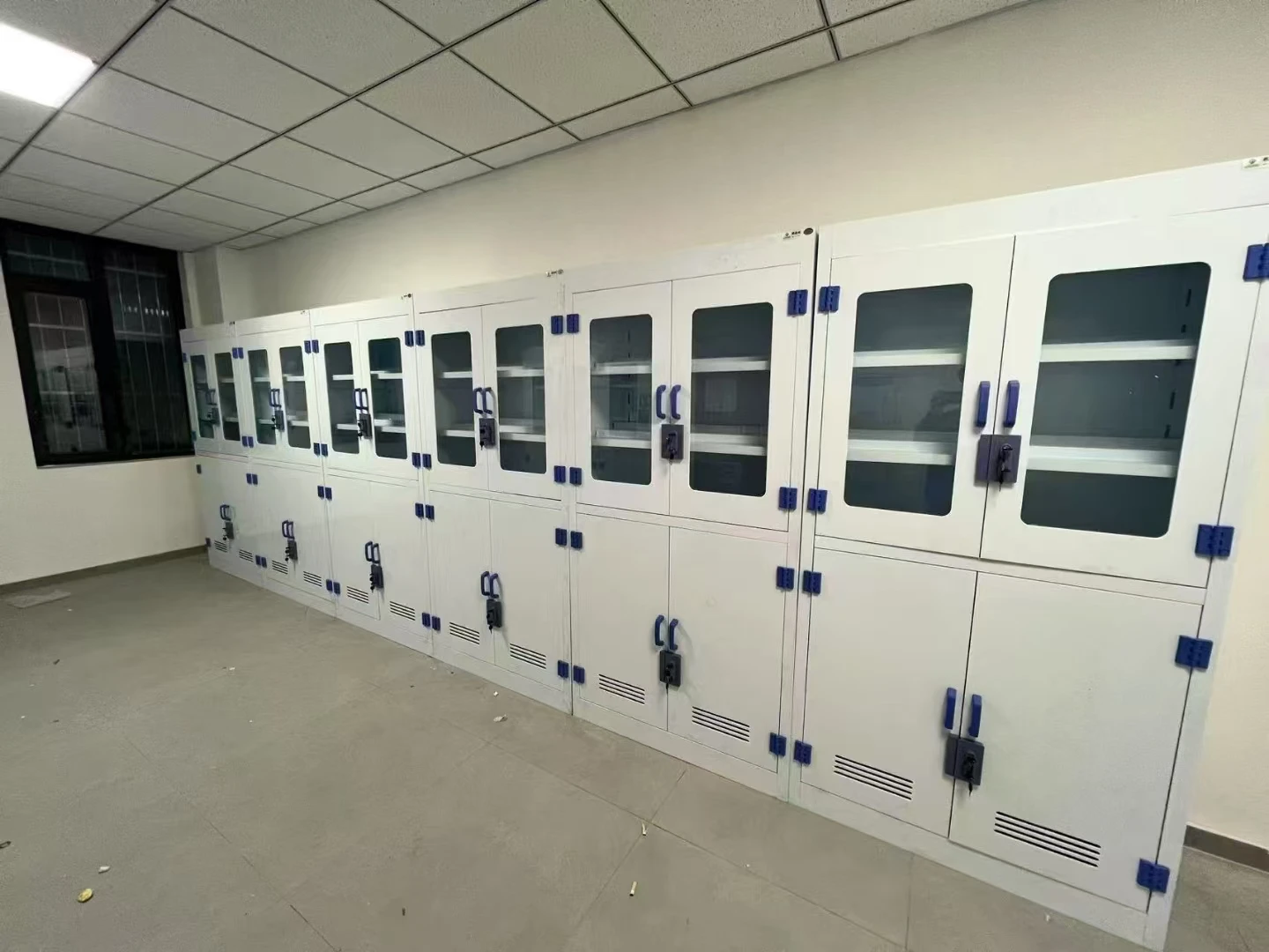 실험실 장비 PP 시약 약품 산 저장 캐비닛 (선반 포함)