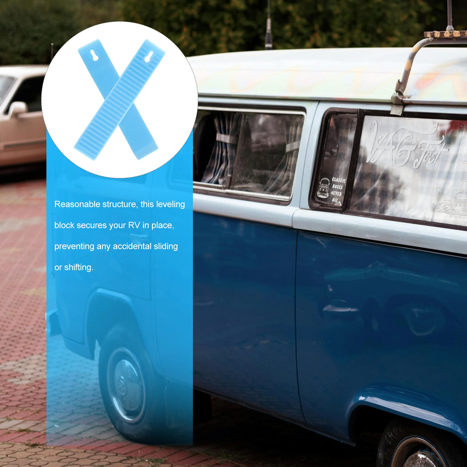 

2pcs Silicone Rv Leveling Blocks Camper Levelers For Trailer Wheel Chocks Durable Non-Slip Ramps Stabilizer Accessories