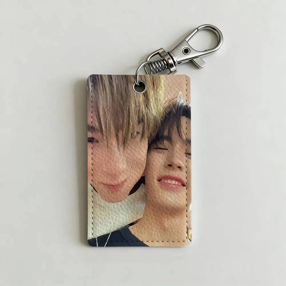 D-Duang With You TV Card Case Leather Card Holder Keychain Key Ring Door Access Tags ID Card Case Keychain