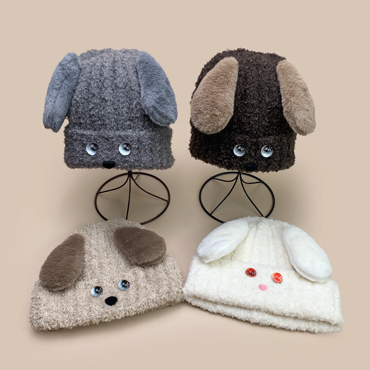 

Cute Puppy Ears Knitted Hats New Women Cartoon Warm Sweet Fashion Casual Korean Versatile Outdoor ins Soft and Sticky Beanies