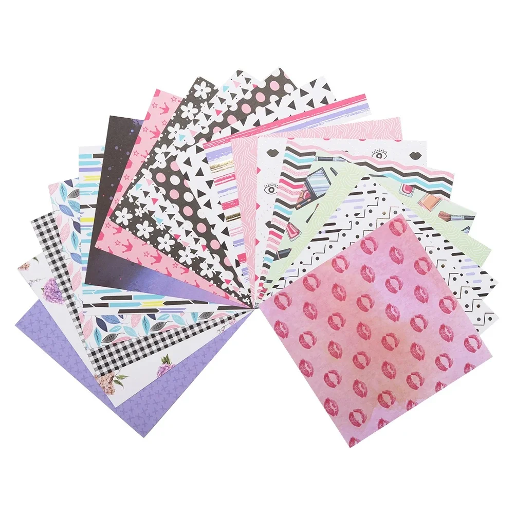 Creative Path 6x6 Zoll Journaling-Hintergrundpapierbögen Quadratisches Origami-Papier 15x15cm Blumenmuster Scrapbook Dekoratives Papier – Detail 9