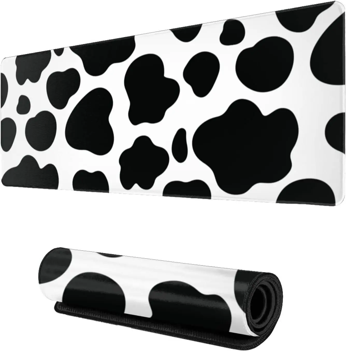 Cow Print Style Gaming Mouse Pad Long Extended XXL Mousepad Desk Mats Large Rubber Mice Pads Stitched Edges for Office/Home PC