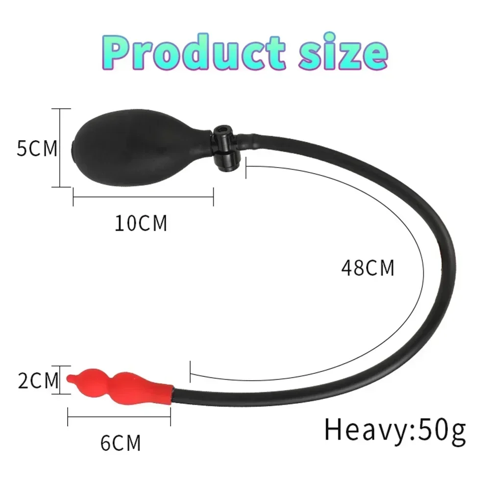Inflatable Silicone Anal Dildo Plug Expandable Butt Plug with Pump for Women Men Anal Dilator Massager Adult Sex Toy