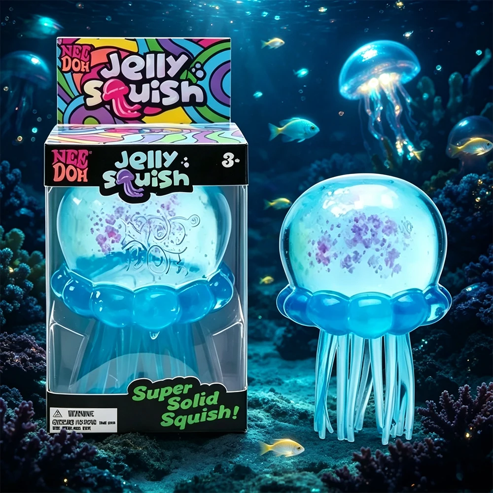 

.Squishies Nee Doh Jellyfish Squish Toy Fidget Toy, Water Sensory Soft Jelly Squeeze Stress Relief Fidget Toy Squeeze Blind Box