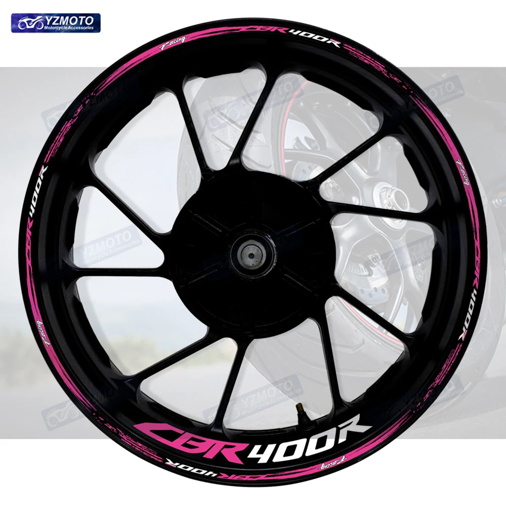 

Motorcycle Accessories Sticker For Honda CBR400R Front And Rear 17 Inch Wheel Racing Decal Car Reflective Rim Hub Tape Stickers