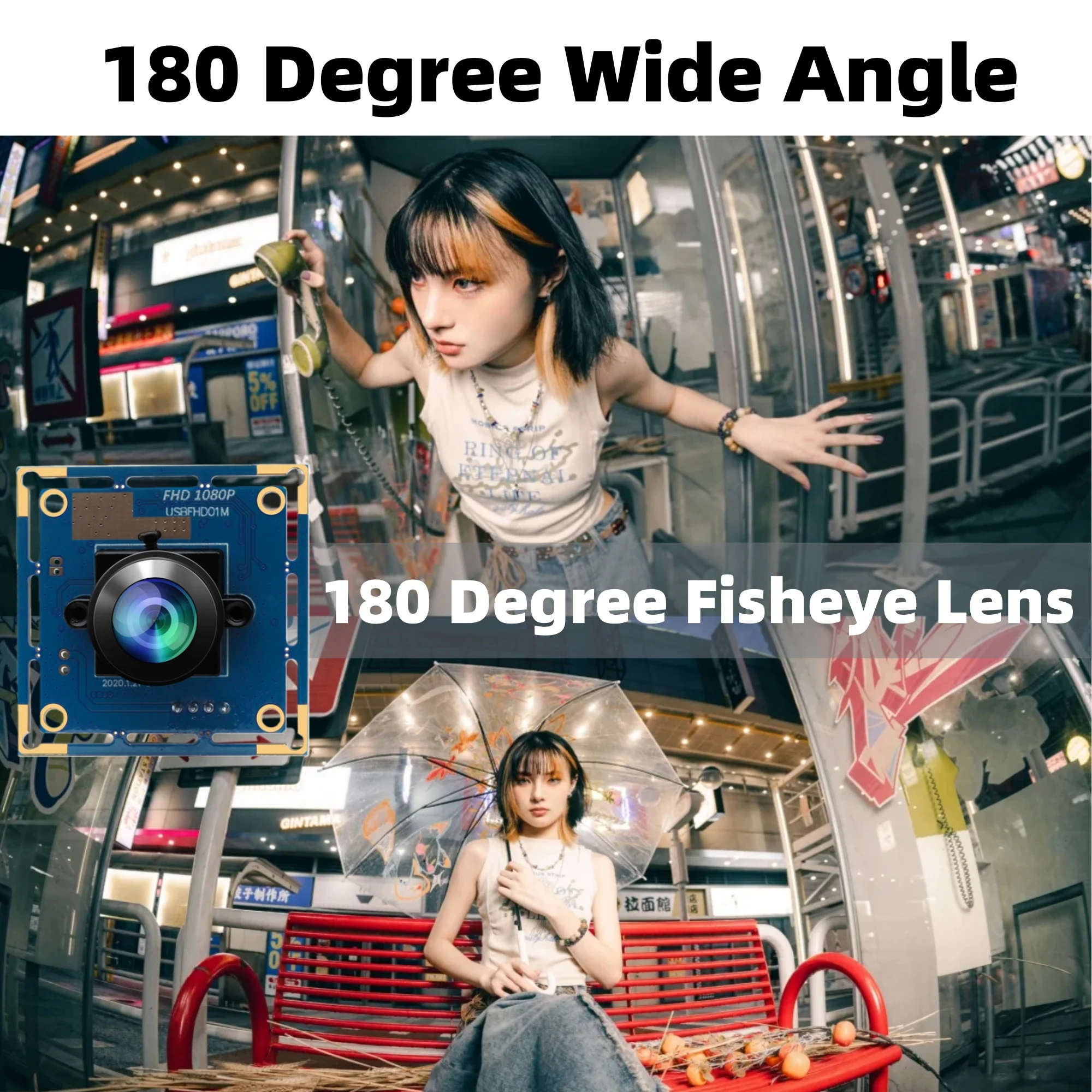 ELP 100fps High Speed USB Camera Module 180 degree Wide Angle fisheye lens 1080P Full HD mini webcam for Security Monitoring