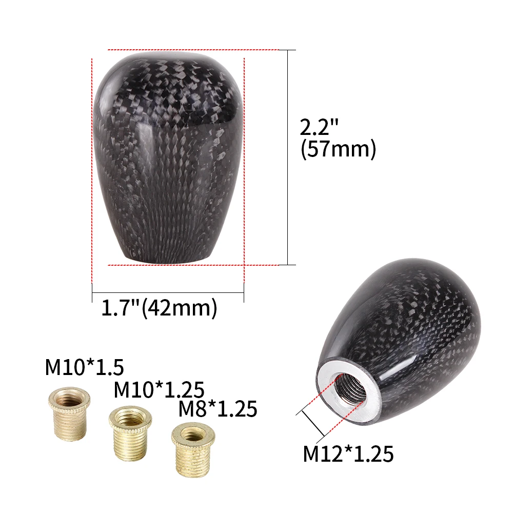 RASTP-Koolstofvezel Pookknop Handmatige Transmissie Versnellingshendel Knop Racewagen Modificatie Slingerknop RS-SFN033