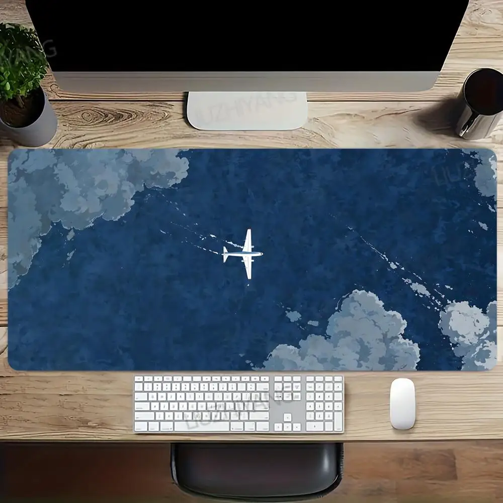 

Oil Painting Style Plane Mouse Pad Computer Accessories Office Game Table Mats XXL Anti-slip Gaming Keyboard Mousepads Desk Pads