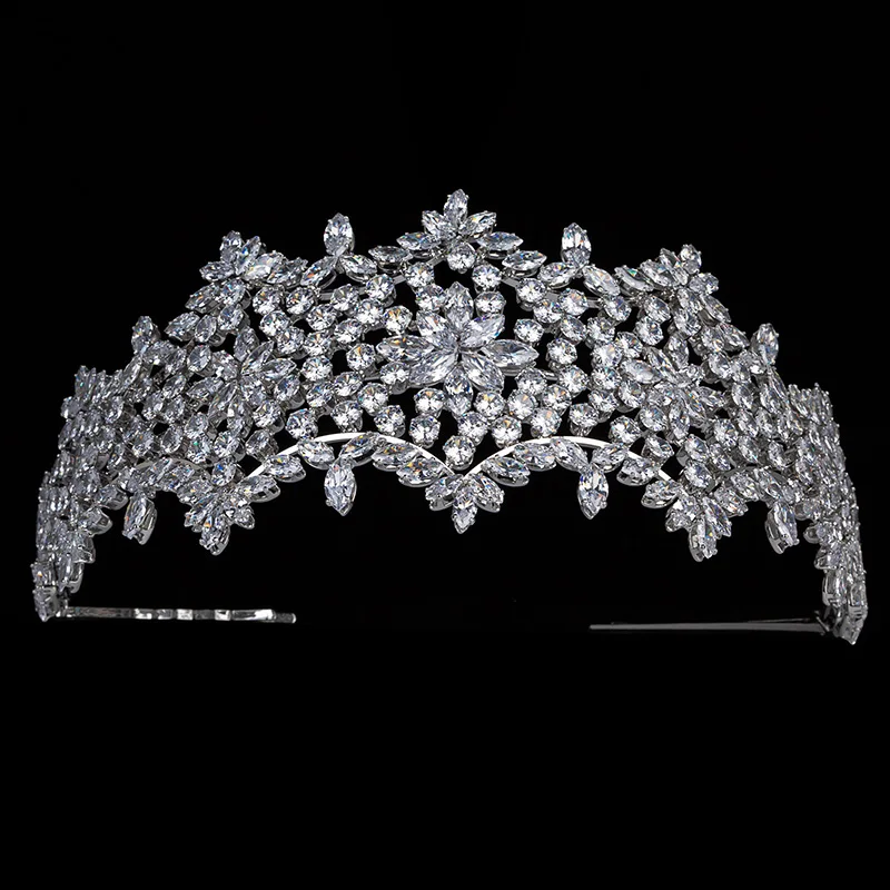 

Tiaras and Crown HADIYANA Classic Vintage Women Wedding Hair Accessories Fashion Party Headband Zircon BC5144 Corona Princess