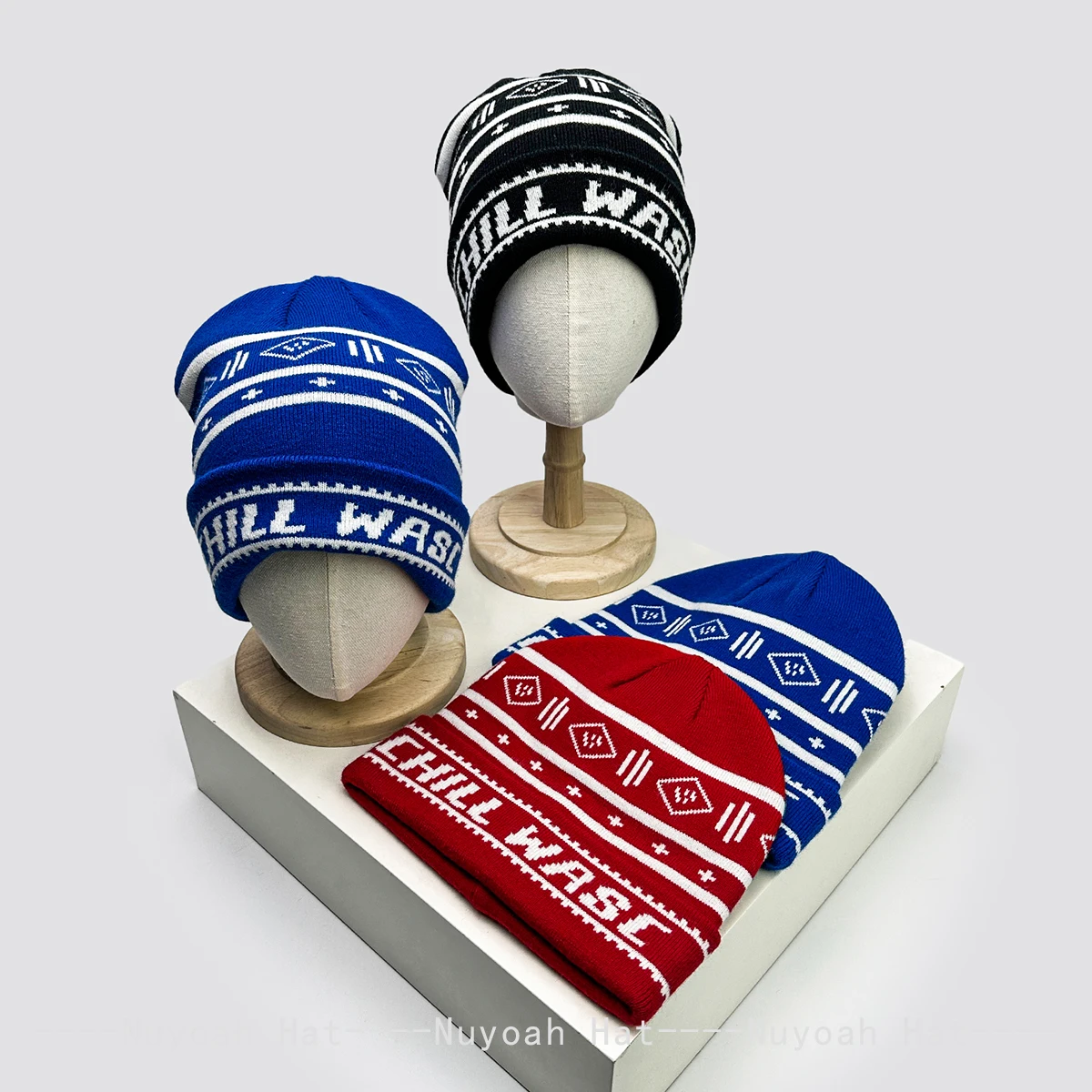 

New Men Women American Style Striped Letters Jacquard Knitted Hats Warm Double Sided Wearing Fashion Personal Beanie Versatile