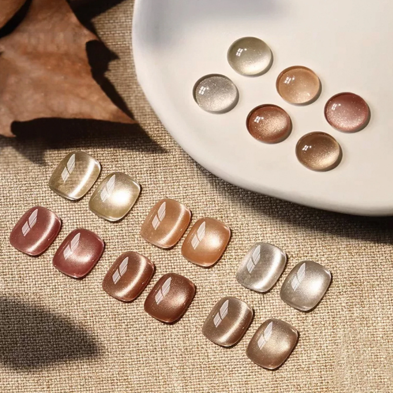 MeC 1-8 Uds 12ML Maillard Cat Eye Gel esmalte de uñas 2025 Popular clásico Flash cuentas de vidrio uñas marrones uñas grises uñas de arte de otoño