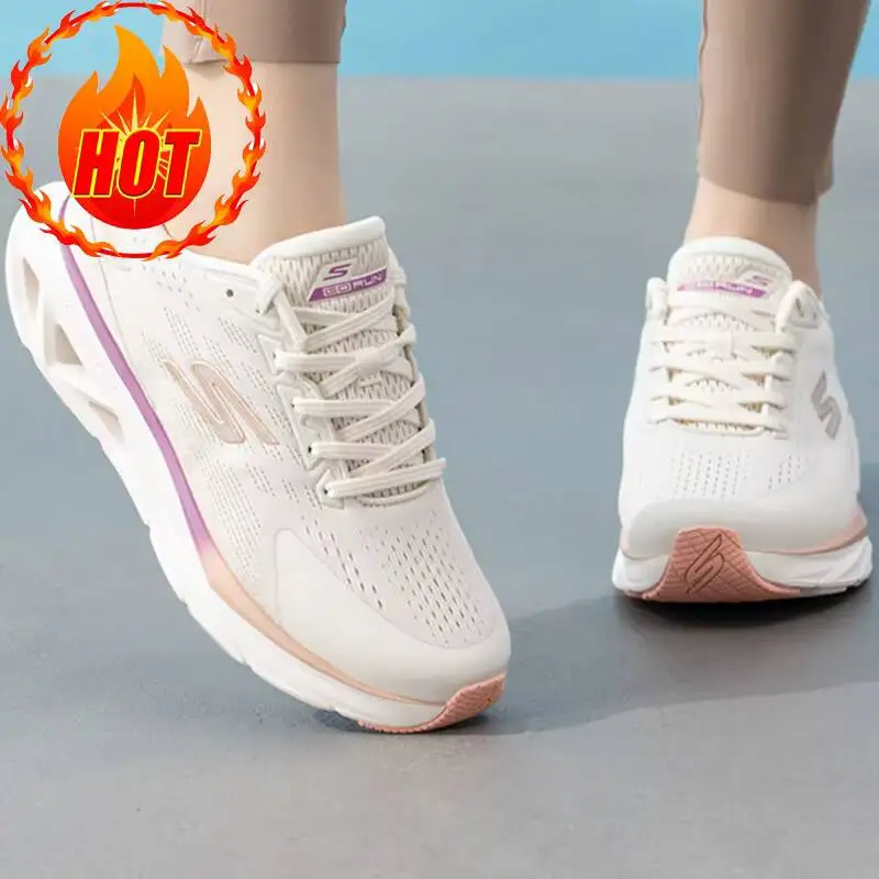 Hot Hot Skechers Women's GO RUN Training Running Shoes, Glide-Step Cushion Breathable Mesh Lightweight Sport Sneakers 129825-NAT