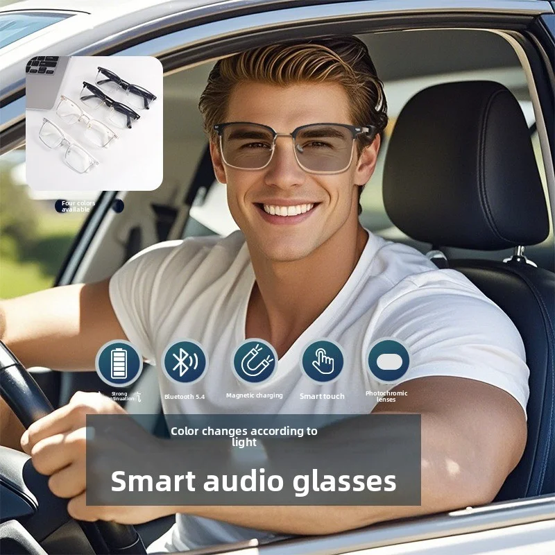 نظارات بلوتوث ذكية - نظارات شمسية مع وظيفة تغيير لون الضوء الأزرق للاستماع إلى الموسيقى وإجراء المكالمات #1