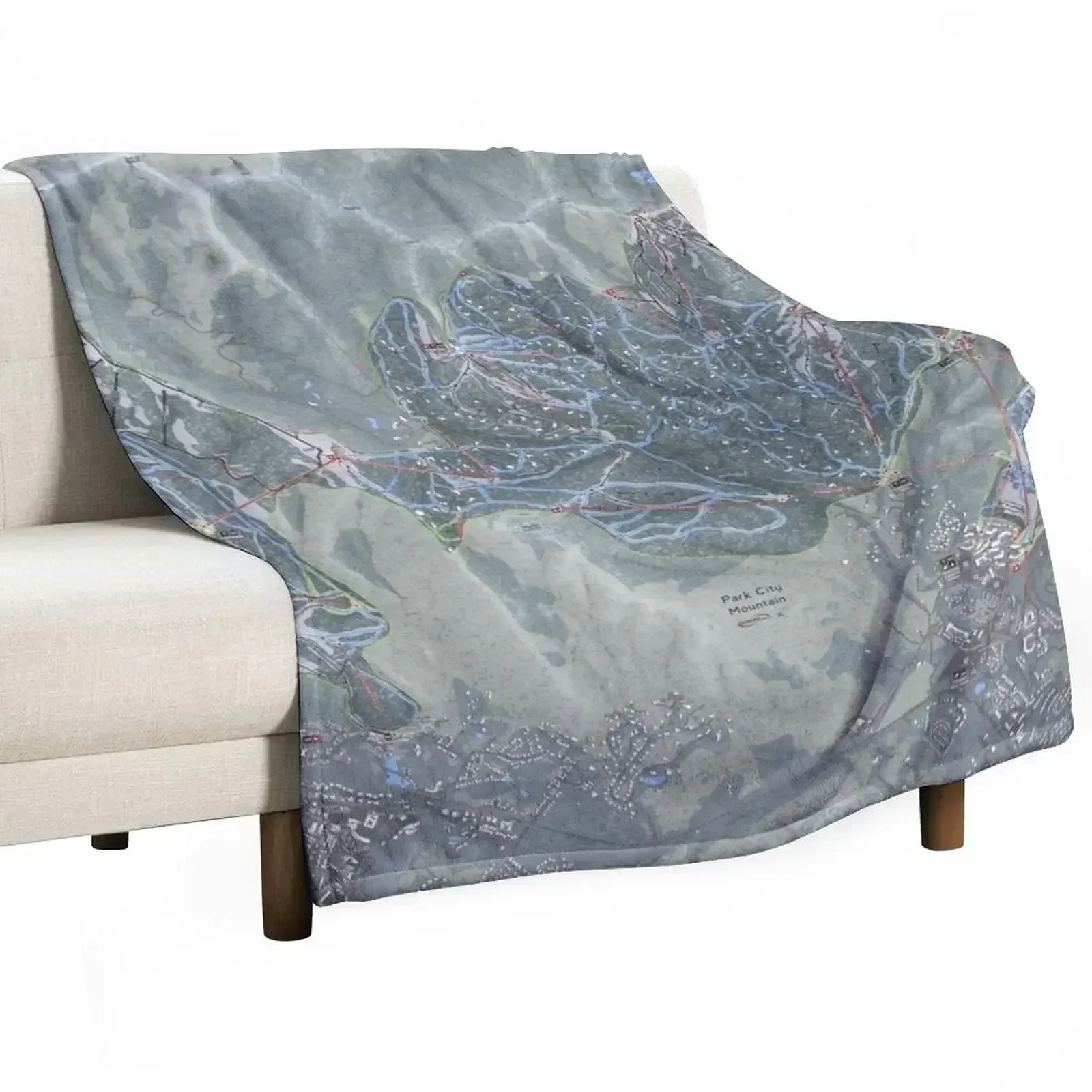 

Park City Mountain Resort Trail Map Throw Blanket funny gift for babies Thins Blankets