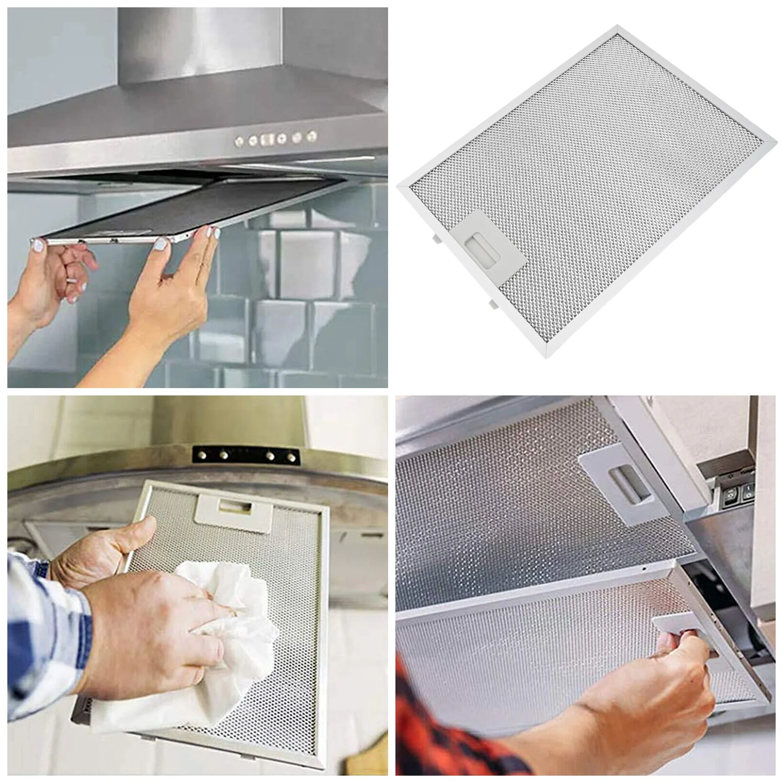 Silver Cooker Hood Filters Metal Mesh Extractor Vent Filter 346 X 256 X 9MM Stainless Steel Filter Hood Filter Home Improvement