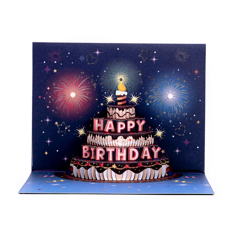 3D Birthday Cards,Light&Music Happy Birthday Greeting Card,Musical Pop Up Gift Card,With Envelop,Birthday Gifts For Man Husband