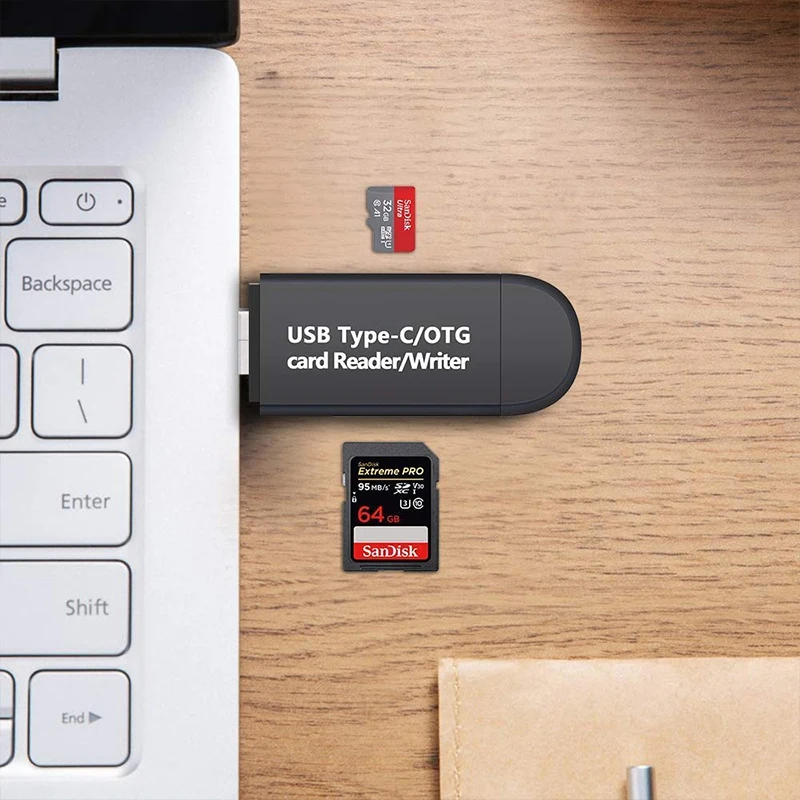 Lecteur de carte SD USB C, 3 en 1, USB 2.0 TF, Micro SD, carte mémoire intelligente, lecteur flash OTG de type C, adaptateur de lecteur de carte