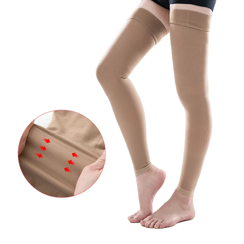 Medical Plus Size Tights Stocking for Men Women 15-21mmHg Footless Graduated Support Sock Thigh High Varicose Vein Leg Sock