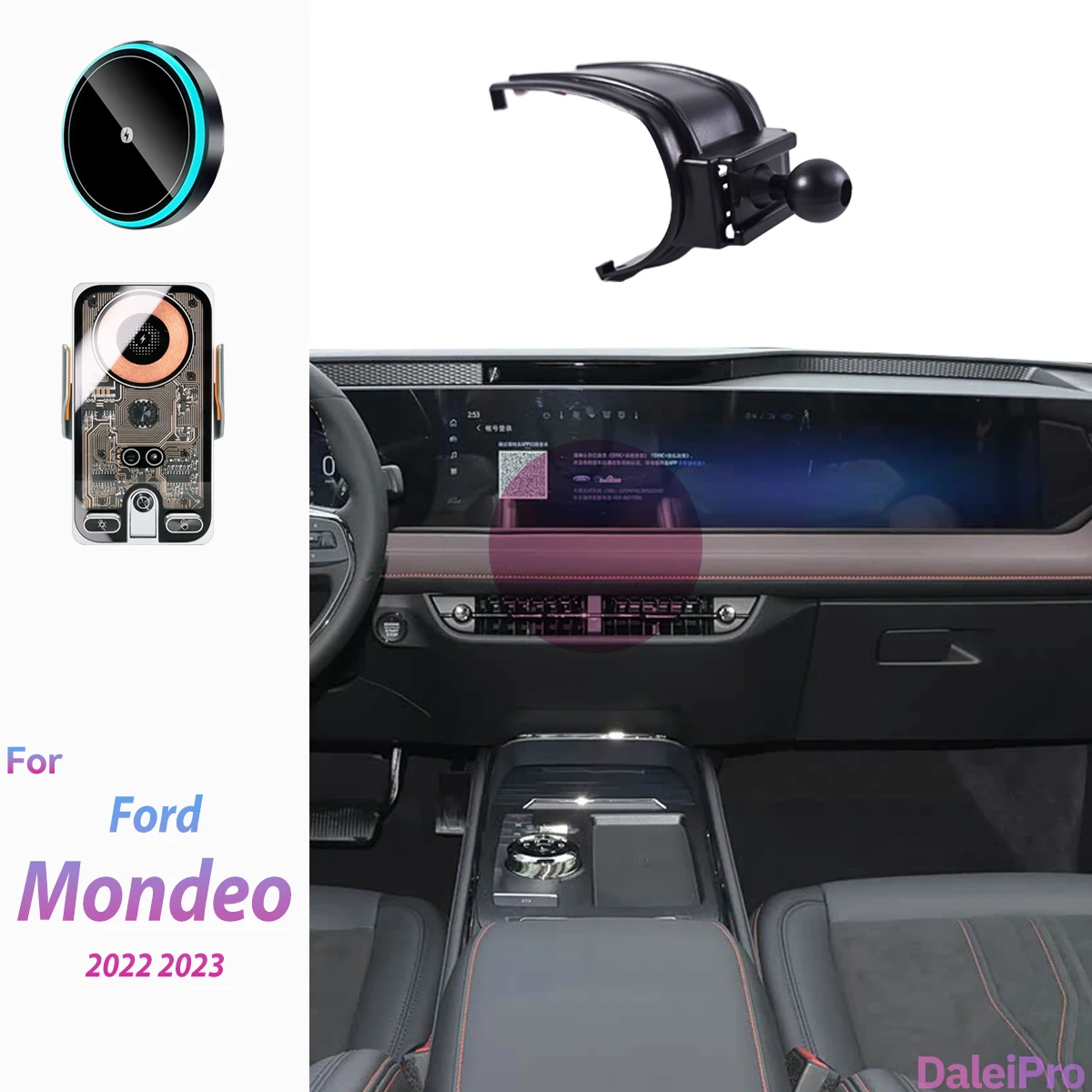 

For 2022 2023 Ford Mondeo Car Phone Holder Wireless Charger Magsafe Holder Auto Clamping Strong Magnet Car Accessories