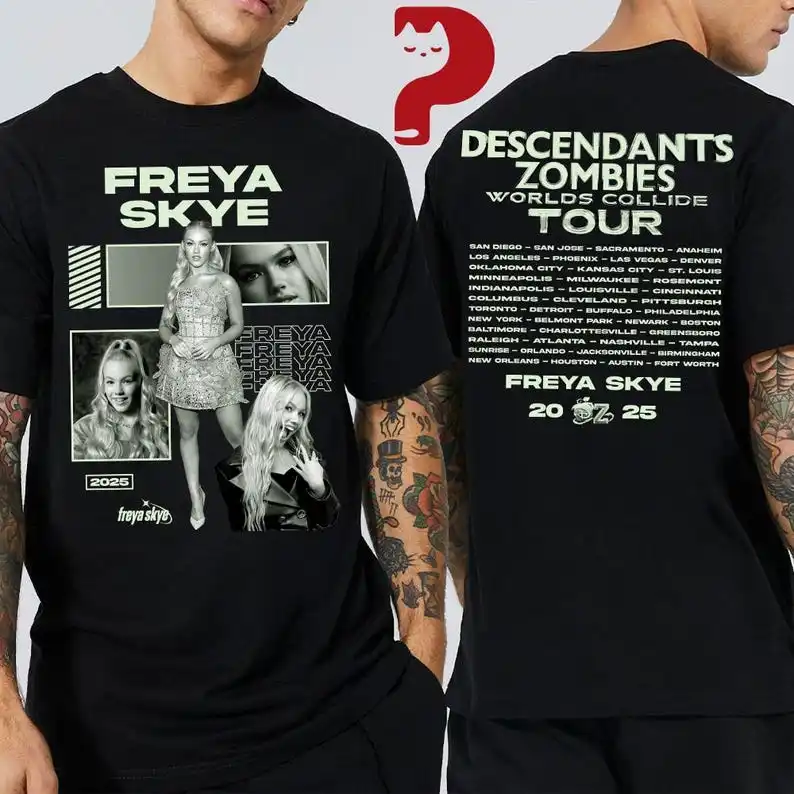 Freya Skye Descendants Zombies Worlds Collide Tour T-shirt The Rise Of Red Tee Descendants Concert Summer Music Festival 2025