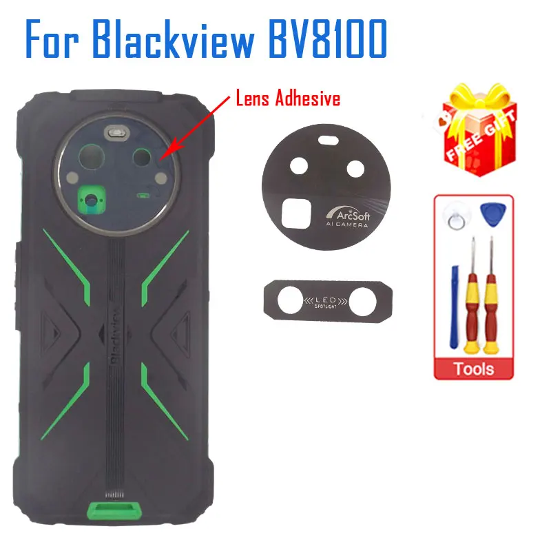 New Original Blackview BV8100 Battery Cover Rear Camera Lens Receiver LED Flashlight lenses For Blackview BV8100 Smart Phone