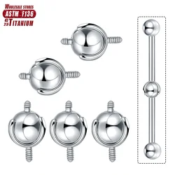 F136 Titanium Internally Thread Balls Piercing Tragus Accessories Barbell Helix Piercing Cartilage Earrings Jewelry wholesale