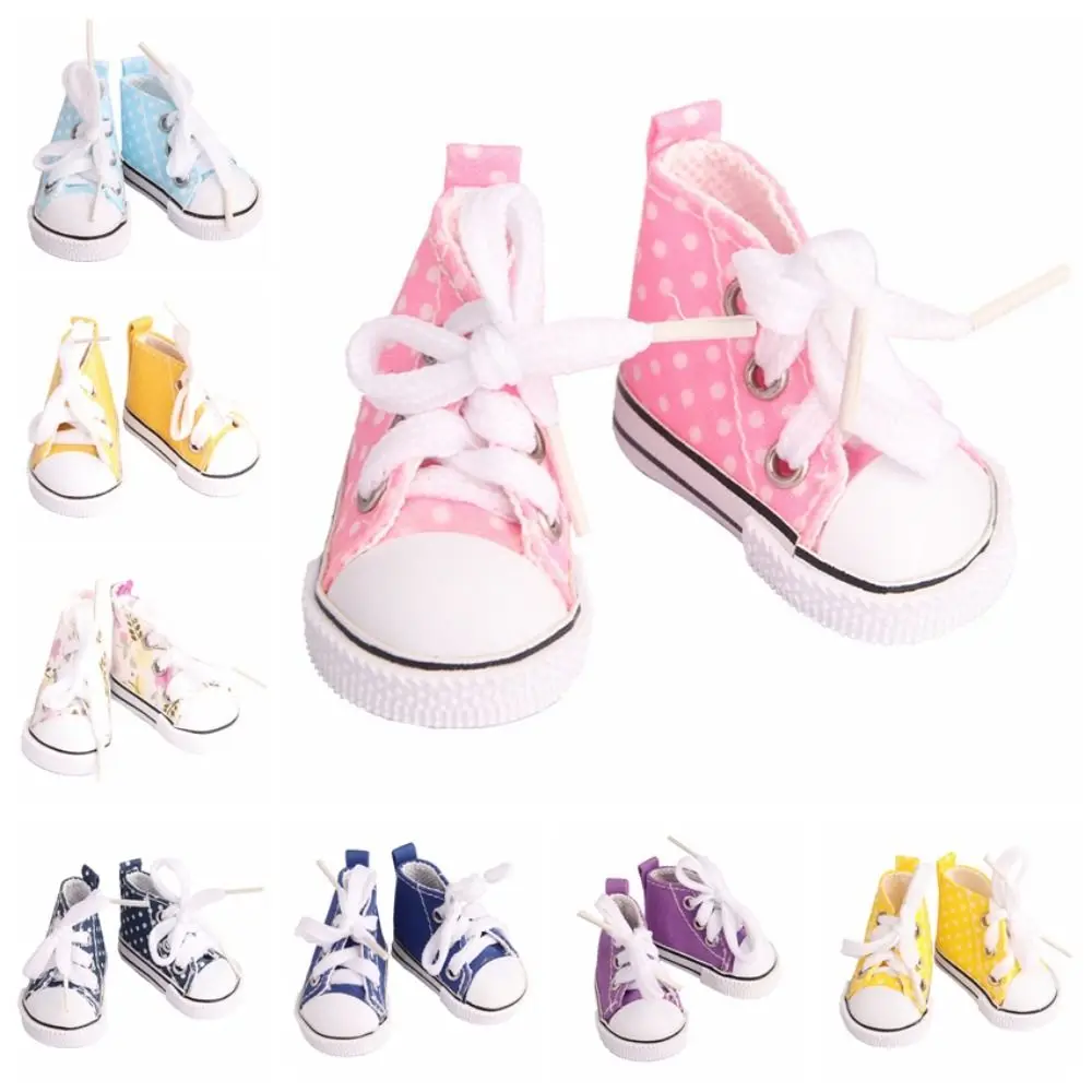 

BJD Accessories Cute Doll Mini Canvas Shoes Kawaii Mini Doll Casual Canvas Shoes Colorful 5CM Doll Sneakers Girl Gift