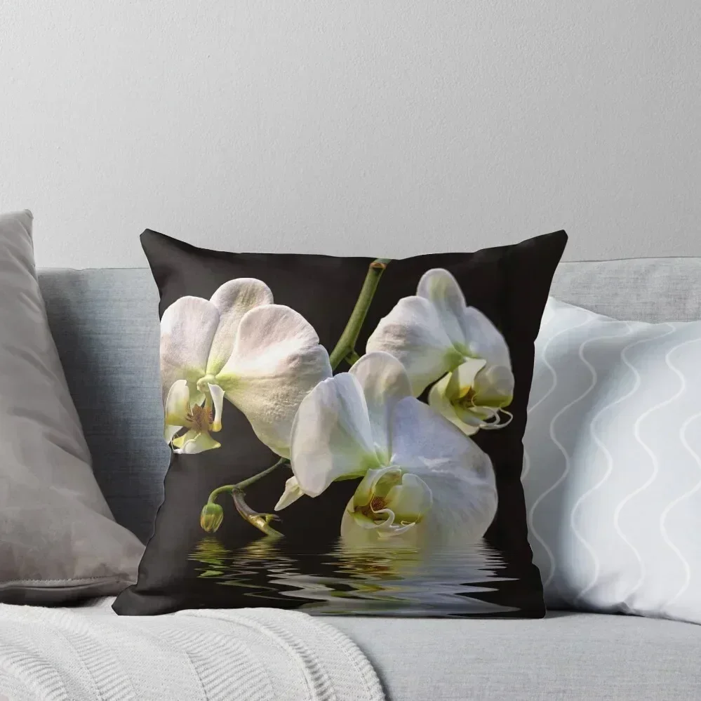 

White Orchids Throw Pillow Pillowcase Cushion luxury throw pillow covers christmas decorations 2025 pillow