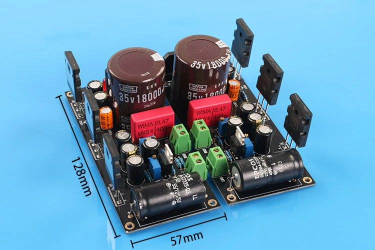 1 Pair Hood 1969 Amplifier Audio Board 25W Class A Power Amplifier 2SC5200 HD1969 AMP With 1083 Voltage Regulator Chemical 680UF