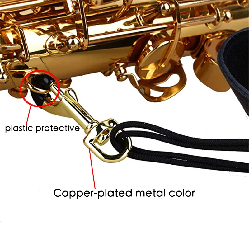 Miwayer Sax Neck Strap Professional Saxophone Harness Leather Padded Soft Neck Sling For Baritone Alto Tenor Soprano Baritone