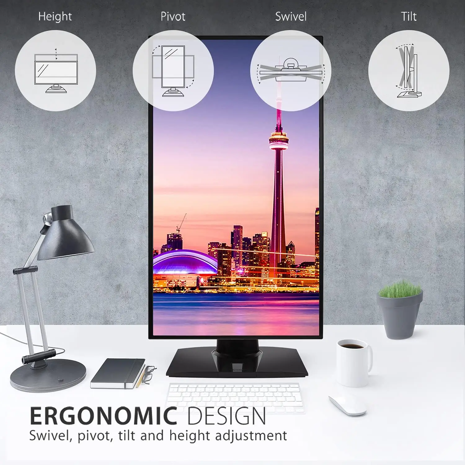 ViewSonic-Monitor VP3268a-4K Premium, 32 pulgadas, IPS, 4K, Con ergonomía avanzada, ColorPro 100%, sRGB, Rec 709