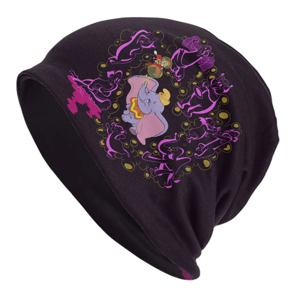 

Custom Dumbo Beanie Cap Unisex Winter Warm Bonnet Femme Knitting Hats Street Animated Musical Skullies Beanies Hats Men Women