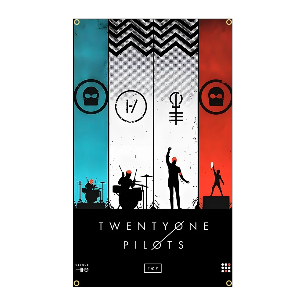 Twenty One Pilots Heavy Rock Band Flag Polyester Digital Printing Banner for Bedroom Wall Art Out Door Tapestry