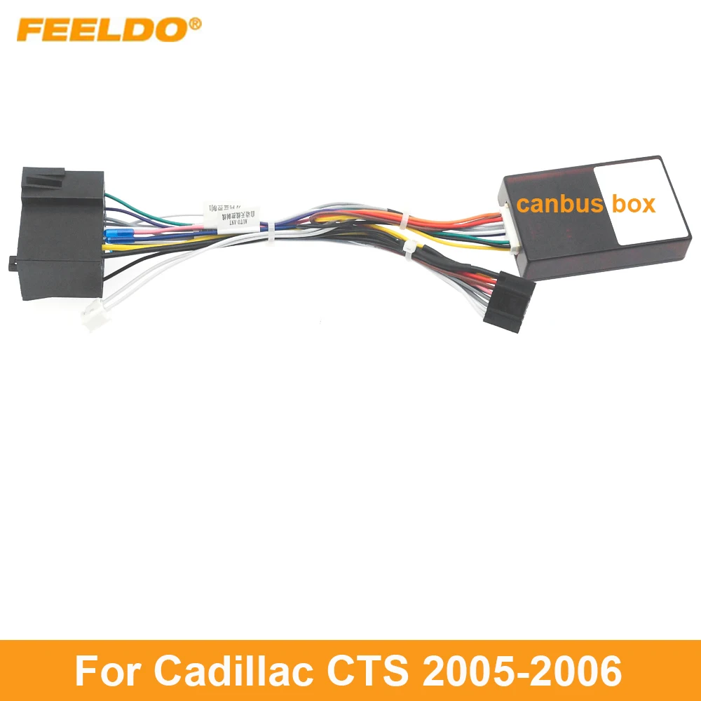 

FEELDO Car 16pin Power Cord Wiring Harness Adapter For Cadillac CTS(2005-2006) Installation Head Unit Wire Cable