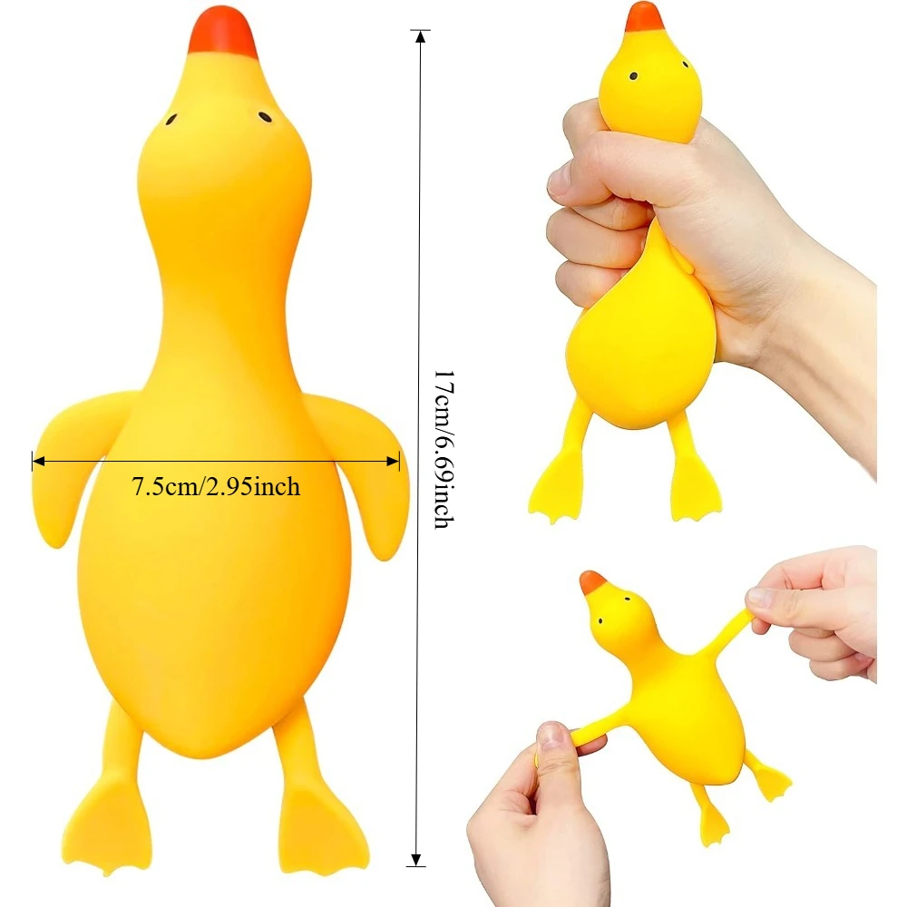 Squishy Duck Stressbal - Angst Relief Zintuiglijk Fidget Speelgoed, Zacht Knijpspeeltje voor Volwassenen Kinderen, Feestartikelen Geschenken