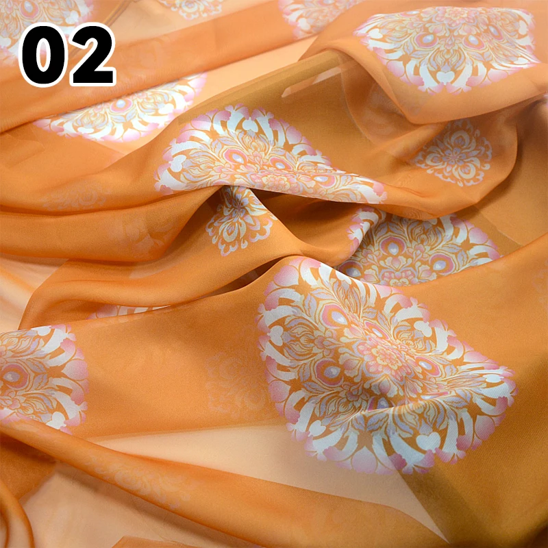 50X145Cm Dunhuang Tuanhua Tulle Fabric By Meter for Hanfu Skirts Dress Wedding Chinese Diy Sewing Craft Gradient Chiffon Fabric