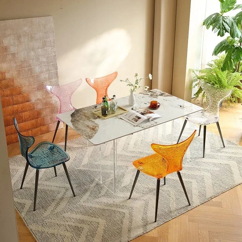 Acrylic fishtail rainbow stool high value creative home restaurant back stool