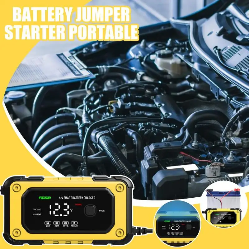 Car Battery Jump Starter Jump Starter Power Pack LCD Screen Powerful Engine Equipment 12V Device For Outdoor Roadside Garage