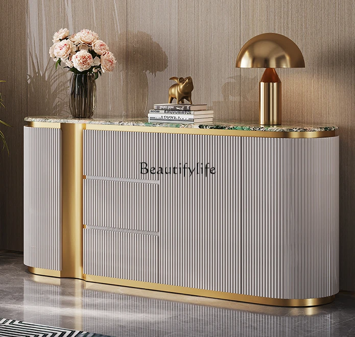 

Mild Luxury Marble Restaurant High-End Locker Fashion Advanced Paint Entrance Cabinet