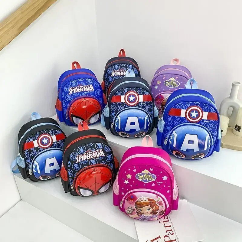 Plecak Disney Avengers 3D Spider-Man samochody torba na uczniów dla dzieci mrożona sofia kreskówka torby szkolne dla chłopców