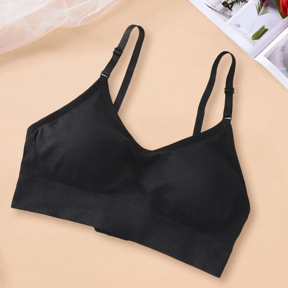 Reggiseno da donna regolabile con spalline sottili scollo a V profondo intimo antiurto Push-up Anti-snagging reggiseno da Jogging Yoga senza cuciture senza fili