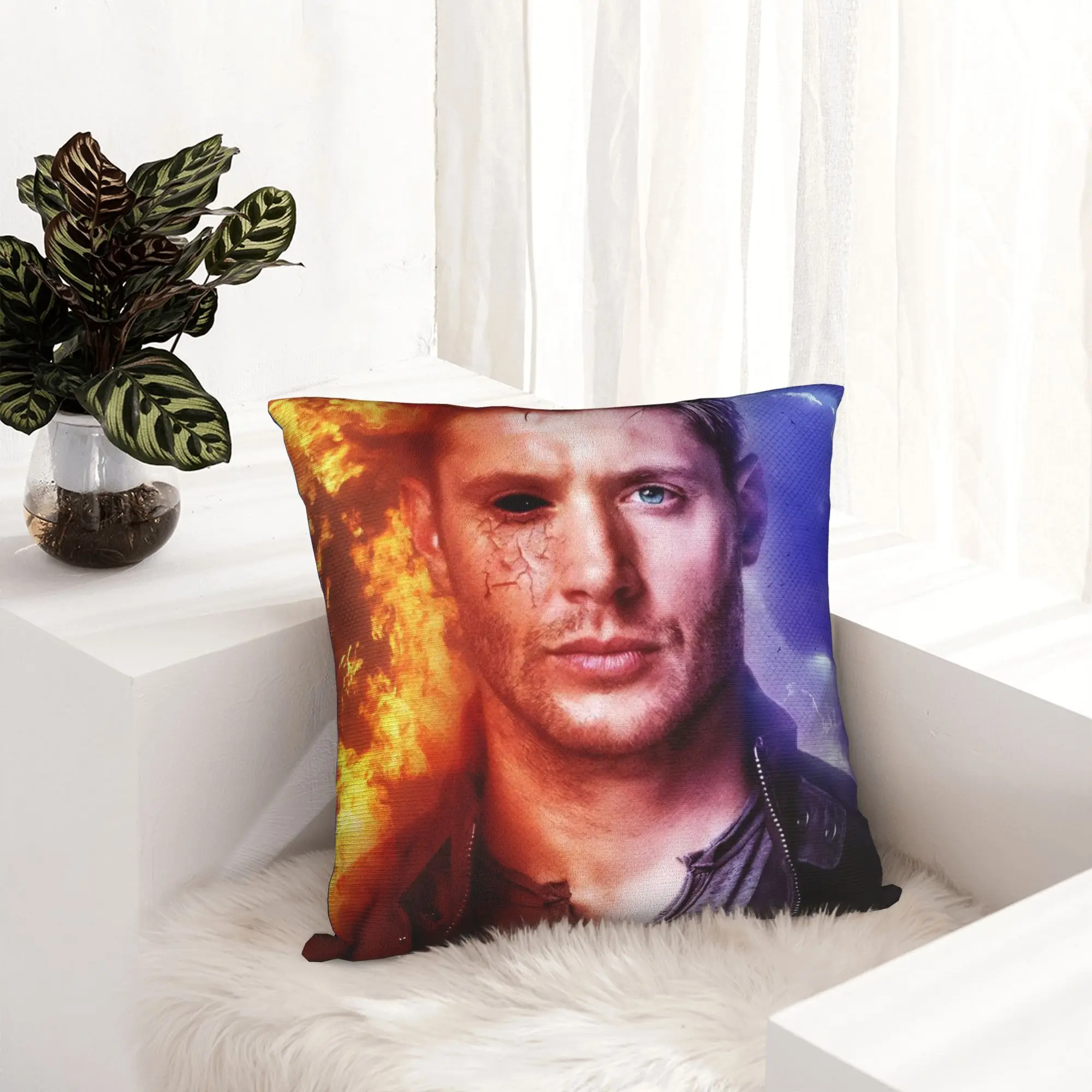 Supernatural Dean Winchester Pillowcase Soft Polyester Cushion Cover Decor  Throw Pillow Case Cover Car Zippered 40*40cm