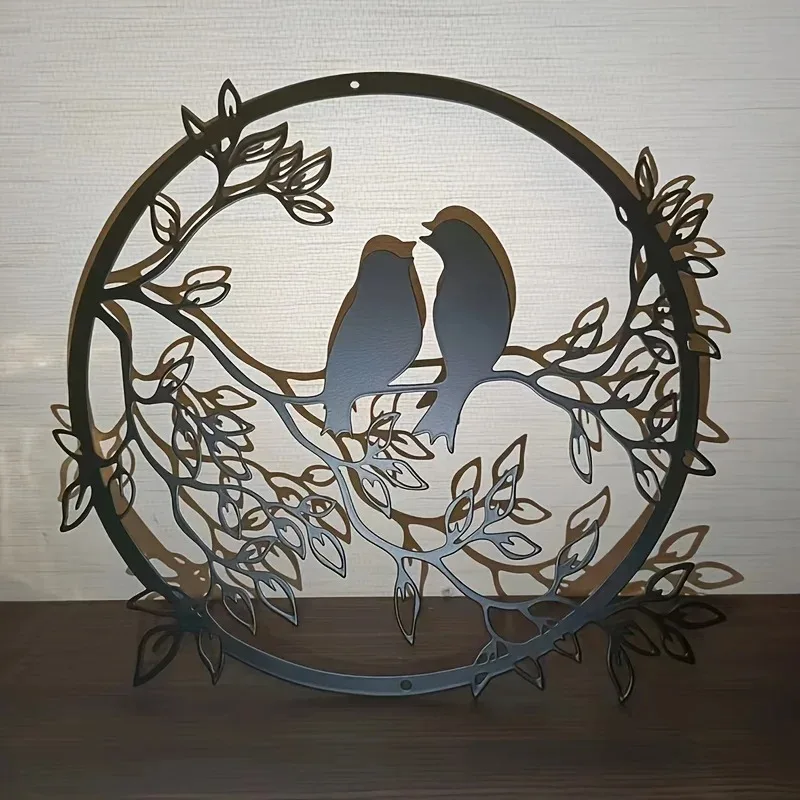 

1pc Metal Bird on Tree Branch Home Art Decor Stunning Wall Hanging Living Room, Office, and Home Housewarming Parties Decoration