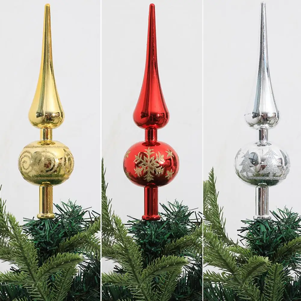 Premium Anti-deform Gourd Shape Compact Xmas Topper Star Decorations Finials Ornament Xmas Tree Topper Anti-Fading