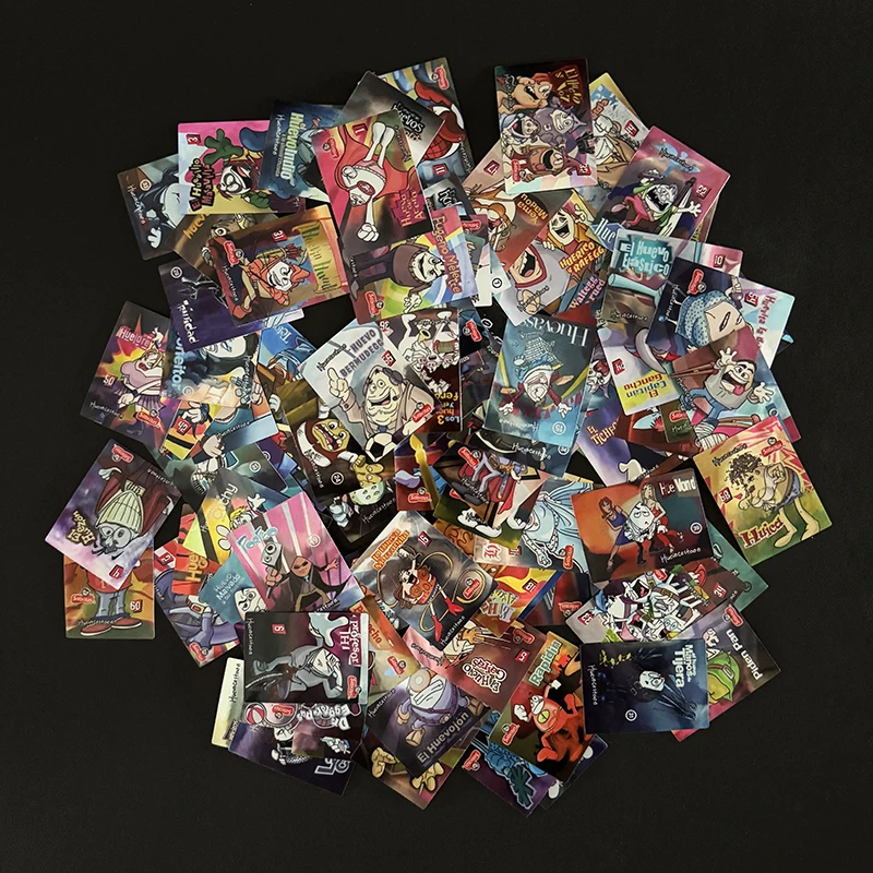 Lote De Tazos Sabritas Huevocartoon Adesivos Cartões Álbum Nova Coleção 100pcs HuevoMania As Impressões De Paródia De Filme E Ator