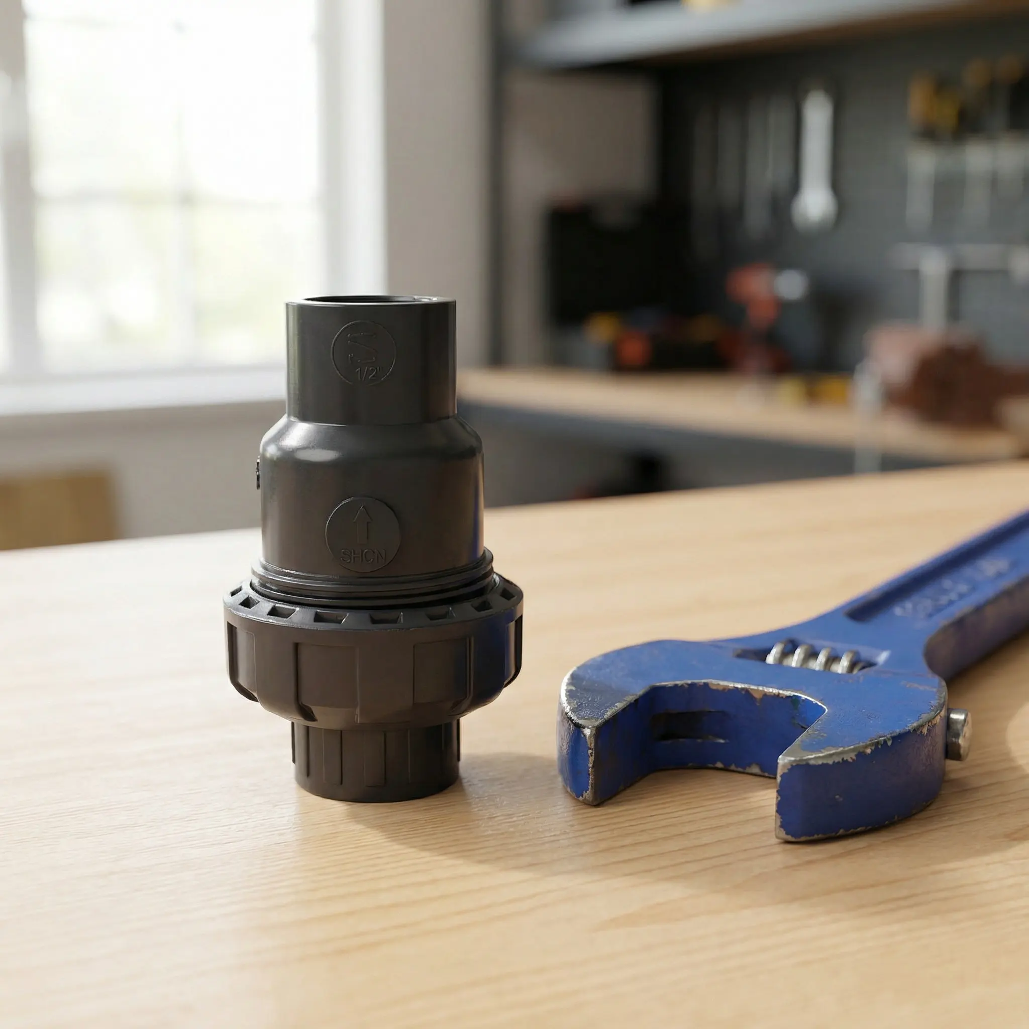 Plastic One Way Check Valve Spherical Air Compressors Breaker Non return Flap Valve Water Conducting UPVC Tool Parts Durability