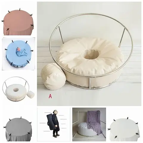 여행자 크기 Beanbag 포즈 프레임 신생아 사진 소품 배경 프레임 Bebe Poser 아기 사진 콩 가방 도구